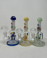 6 Inch Mushroom Perc Color Straight Tube Mini Rig